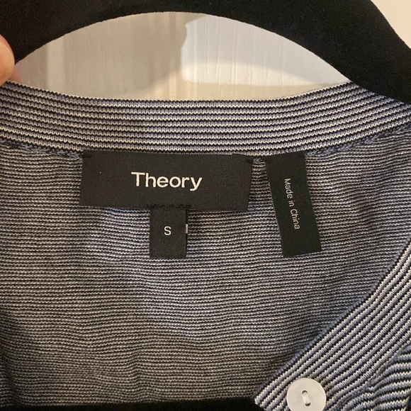 Theory | Sleeveless Striped Vest Top | Blue and White Stripes | Size Small - Picture 4 of 6